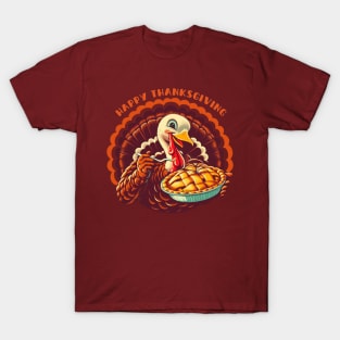 Happy Thanksgiving Turkey retro T-Shirt